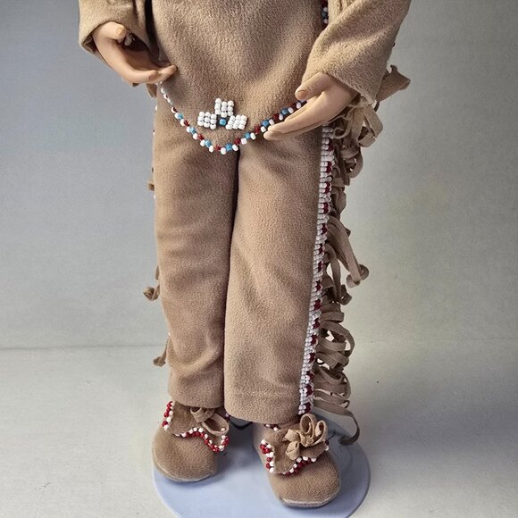 Linda Mason Doll Native American Indian 1993 Vintage Porcelain Quick Fox Boy - Picture 4 of 15